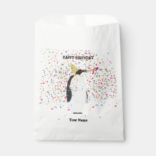 ペンギンのパーティー – 誕生日パーティーの動物 フェイバーバッグ (正面)
