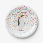 ペンギンのパーティー – 誕生日パーティーの動物 ペーパープレート (正面)