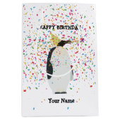 ペンギンのパーティー – 誕生日パーティーの動物 ミディアムペーパーバッグ (正面)