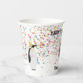 ペンギンのパーティー – 誕生日パーティーの動物 紙コップ (正面)