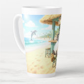 ペンギンのビーチバー カフェラテマグ (左アングル)