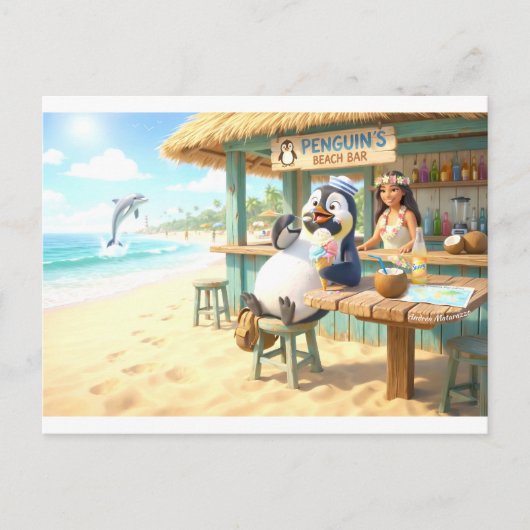 ペンギンのビーチバー シーズンポストカード (正面)
