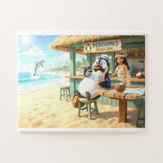 ペンギンのビーチバー ジグソーパズル (横)