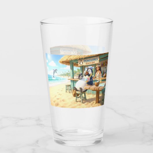 ペンギンのビーチバー タンブラーグラス (正面)