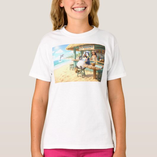 ペンギンのビーチバー Tシャツ (正面)