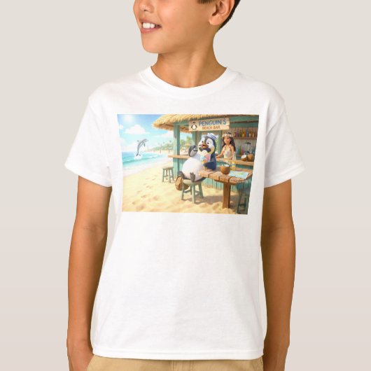 ペンギンのビーチバー Tシャツ (正面)