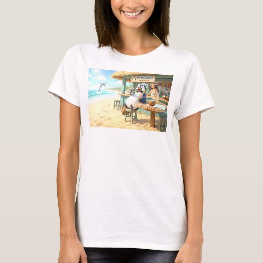 ペンギンのビーチバー Tシャツ (正面)
