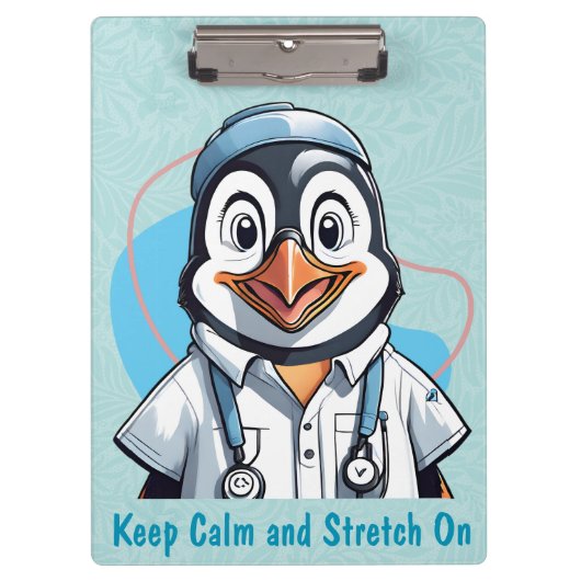 ペンギンのフィジカル・ドクター向けのかわいいセラピスト クリップボード (正面)