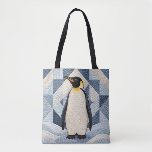 ペンギンのフェイクキルト トートバッグ (正面)