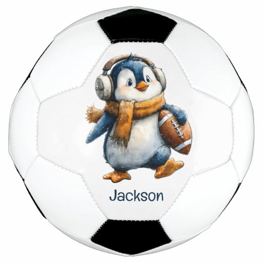 ペンギンのフットボール 冬の子供服 サッカーボール (正面)