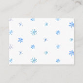 ペンギンのベビー、雪片が本をもたらす エンクロージャーカード (裏面)