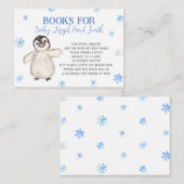 ペンギンのベビー、雪片が本をもたらす エンクロージャーカード (正面/裏面)