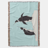 ペンギンのペア スローブランケット (正面縦)