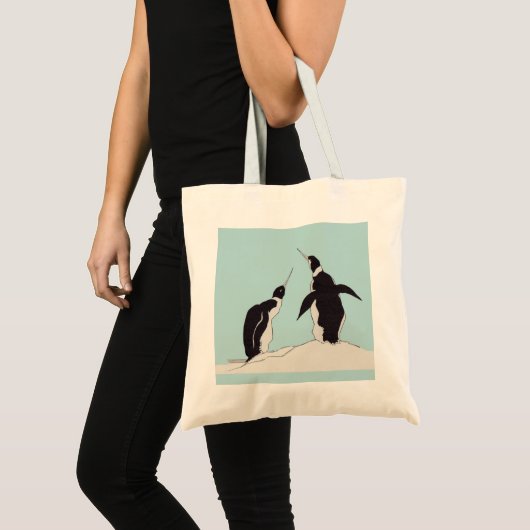 ペンギンのペア トートバッグ (正面(商品))