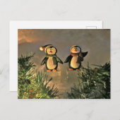 ペンギンのペア ポストカード (正面/裏面)