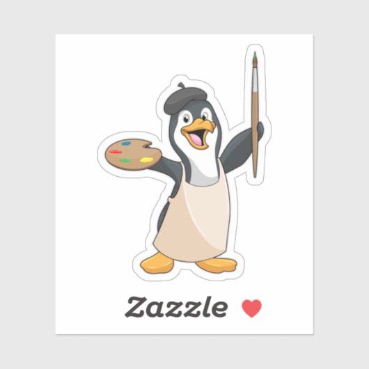 ペンギンのペイ絵を描ンとブラシ&カラー シール (シート)