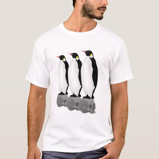 ペンギンのペンギンが人間のスカルに Tシャツ (正面)