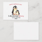 ペンギンのママへの母の日カード ノートカード (正面/裏面)