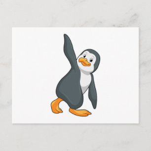 ペンギンのヨガストレッチ ポストカード