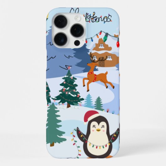 ペンギンのライト クリスマス iPhoneケース (裏面)