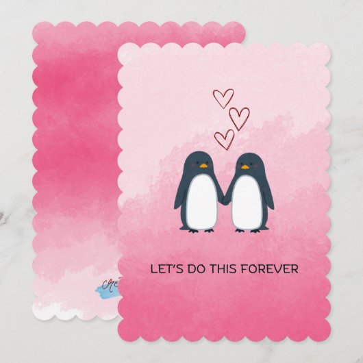 ペンギンのラブカード (正面/裏面)