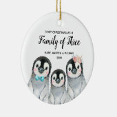 ペンギンの三つの家族としてのクリスマス セラミックオーナメント (右)