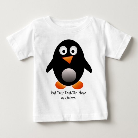 ペンギンの乳児のTシャツ ベビーTシャツ (正面)