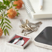 ペンギンの仲の良い恋人同士Keychain キーホルダー (側面)