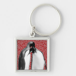 ペンギンの仲の良い恋人同士Keychain キーホルダー