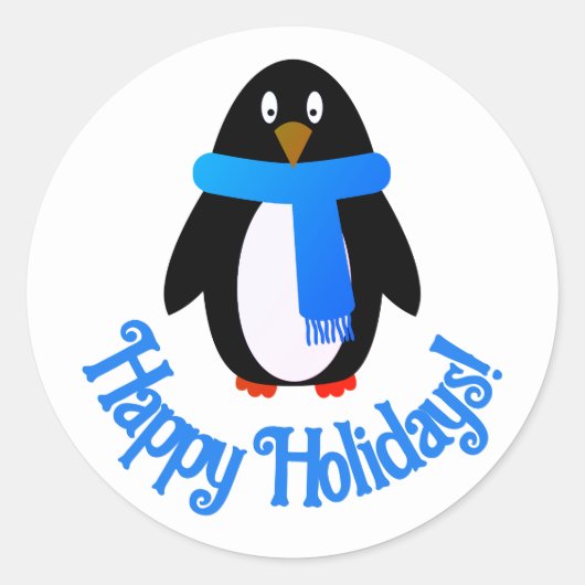 ペンギンの休日シール ラウンドシール (正面)