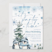 ペンギンの冬のパーティーへの招待の時間だ 招待状 (正面)