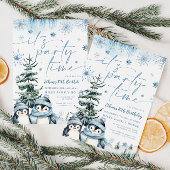 ペンギンの冬のパーティーへの招待の時間だ 招待状