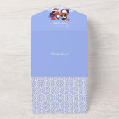 ペンギンの冬の雪の誕生日ベイビーシャワー寒い オールインワン招待状 (外側)