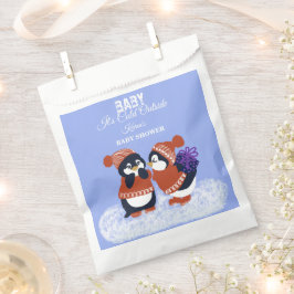 ペンギンの冬の雪の誕生日・ベビーシャワーギフト フェイバーバッグ