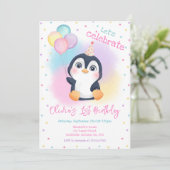 ペンギンの冬パーティー 誕生日 招待状 (スタンド正面)