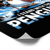 ペンギンの切り株を持って立つフリッパーズおもしろい。 ポスター (角)
