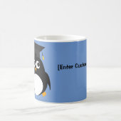 ペンギンの卒業のデザイン-パーソナライズなマグ コーヒーマグカップ (中央)