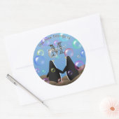 ペンギンの友人とバブルの子供用ブック ラウンドシール (封筒)