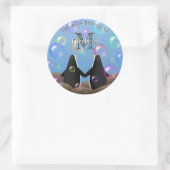 ペンギンの友人とバブルの子供用ブック ラウンドシール (バッグ)