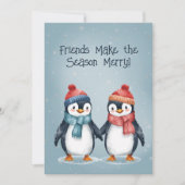 ペンギンの友達 クリスマスカード 招待状 (正面)