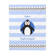 ペンギンの名前を青い白いストライプ