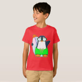 ペンギンの夏のサーフボード Tシャツ (正面フル)