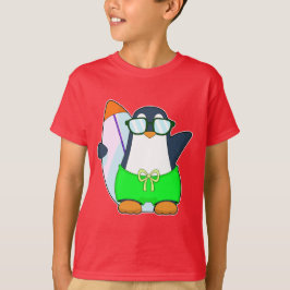 ペンギンの夏のサーフボード Tシャツ