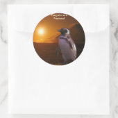 ペンギンの夕日 ラウンドシール (バッグ)