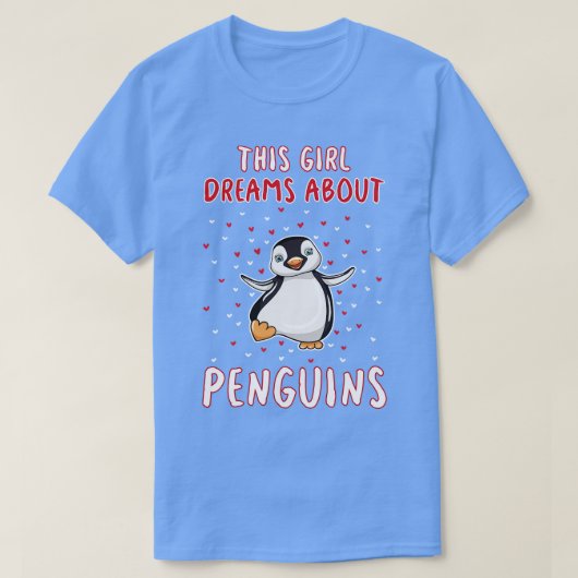 ペンギンの夢を見る少女 Tシャツ (デザイン正面)