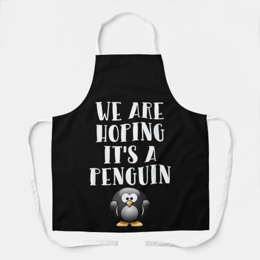 ペンギンの妊婦さんだとおもしろい思う エプロン (正面)