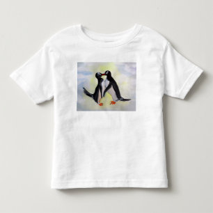 ペンギンの子供用ファインジャージTシャツ、ホワイト トドラーTシャツ