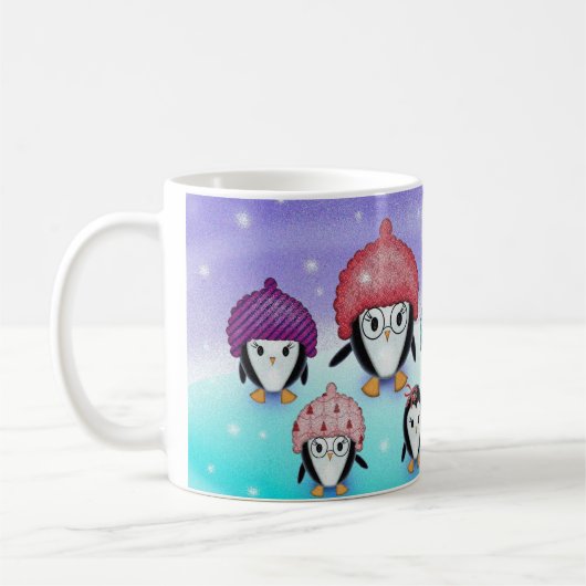 ペンギンの家族のホリデーマグ コーヒーマグカップ (左)