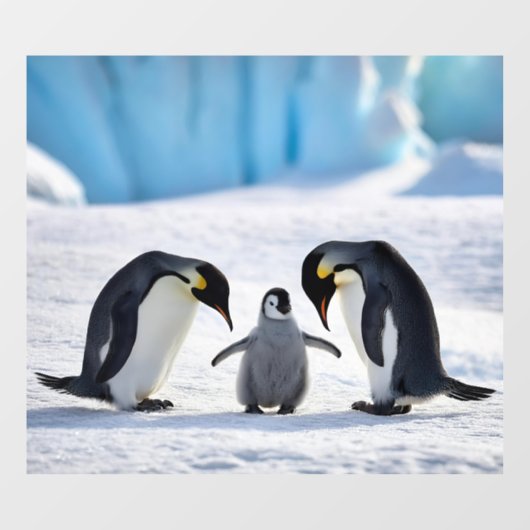 ペンギンの家族の窓が引っ張る ウィンドウサイン (シート)