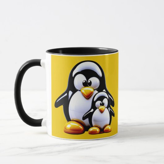 ペンギンの家族旅行 マグカップ (左)